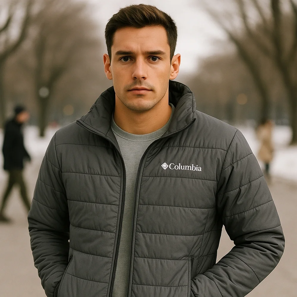 Columbia Mens Large Omni-Heat Interchange Jacket Gray Full Zip Winter Outdoor - Picture 1 of 8